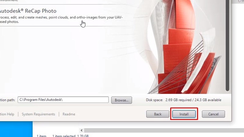 Bấm Install