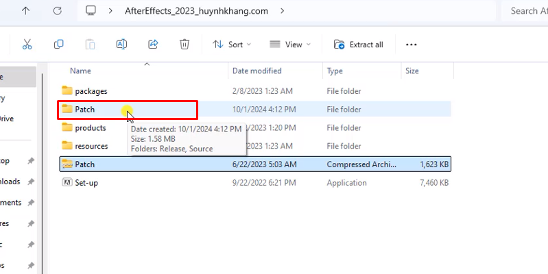 vào file Patch 